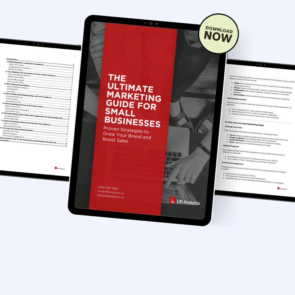 preview of the ultimate marketing guide for small businesses pdf download with a prompt to download now